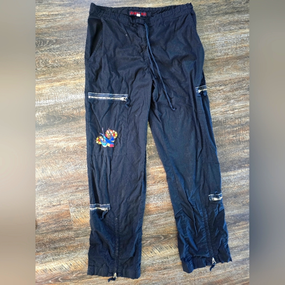 Johnny Was Cargo Zipper Pants w/Patches Size Small